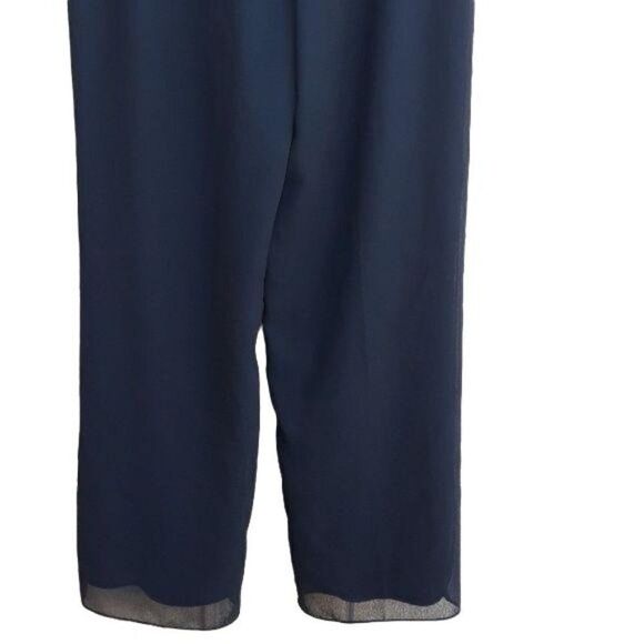 Vtg 90's R&K Evening Dress Pants Formal Sheer Wide Flowy Straight Leg Blk Sz 16 - Picture 4 of 8